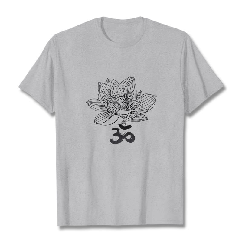 Om Lotus Sketch Cotton Tee T-shirt