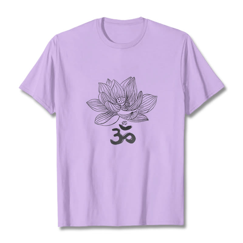 Om Lotus Sketch Cotton Tee T-shirt