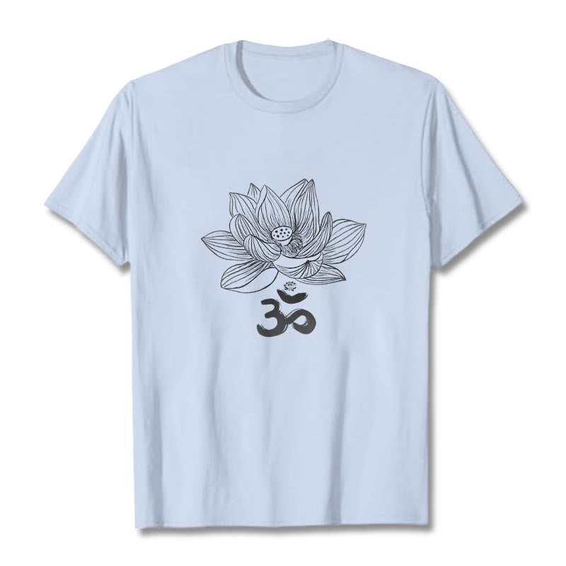 Om Lotus Sketch Cotton Tee T-shirt
