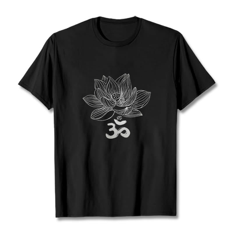 Om Lotus Sketch Cotton Tee T-shirt