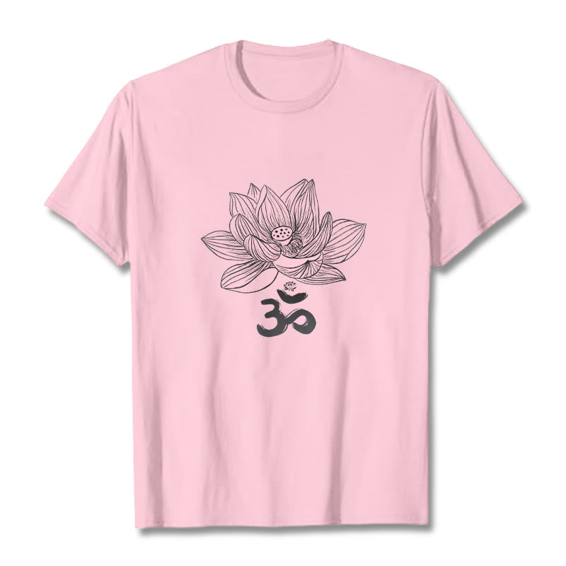 Om Lotus Sketch Cotton Tee T-shirt
