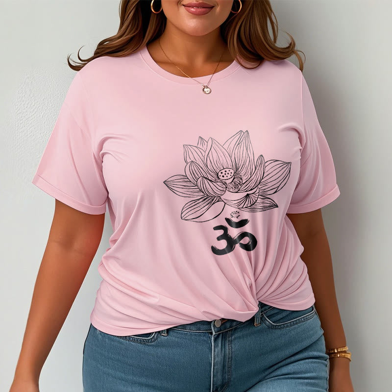 Om Lotus Sketch Cotton Tee T-shirt
