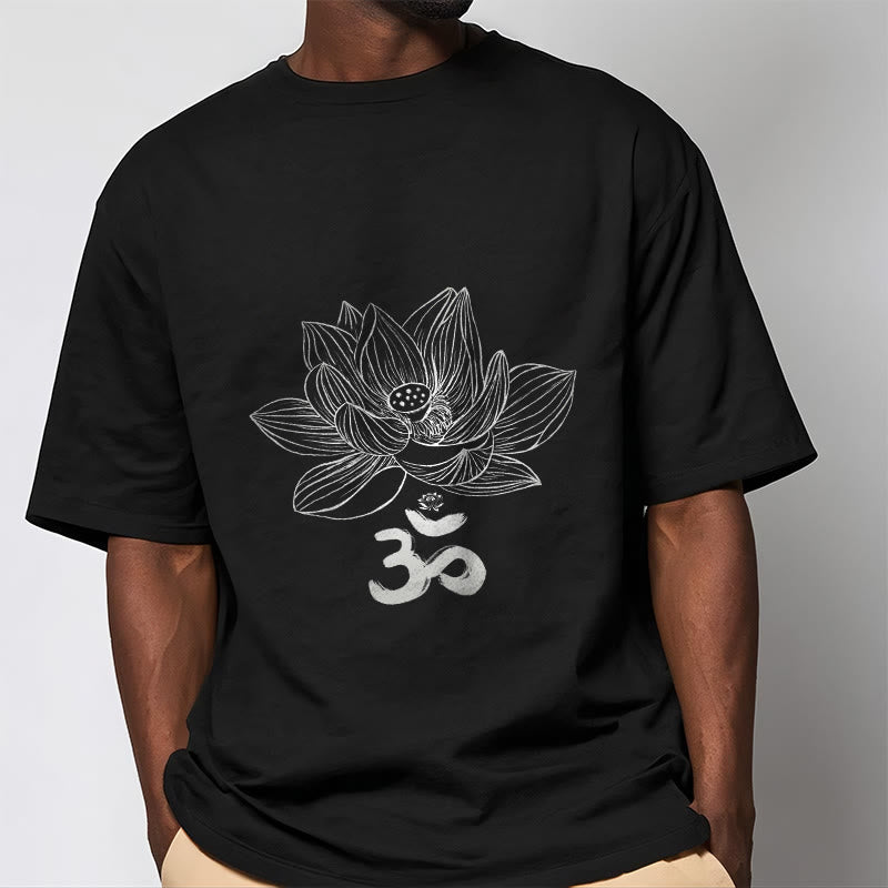 Om Lotus Sketch Cotton Tee T-shirt