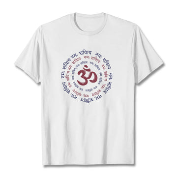 Cotton Crew Neck Sanskrit Mantra Meditation Tee