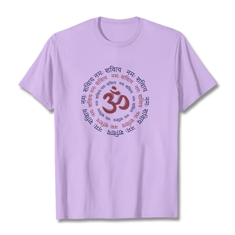 Cotton Crew Neck Sanskrit Mantra Meditation Tee