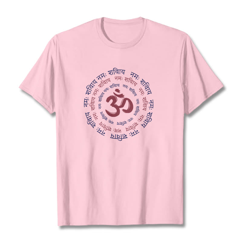 Cotton Crew Neck Sanskrit Mantra Meditation Tee