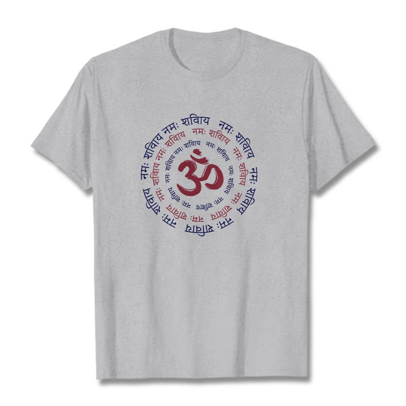 Cotton Crew Neck Sanskrit Mantra Meditation Tee