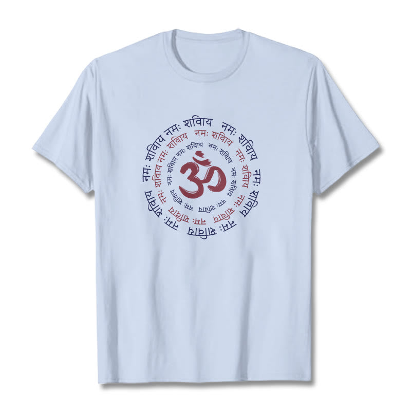 Cotton Crew Neck Sanskrit Mantra Meditation Tee