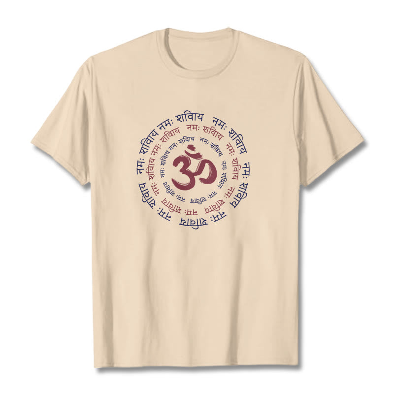 Cotton Crew Neck Sanskrit Mantra Meditation Tee