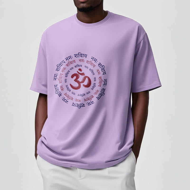 Cotton Crew Neck Sanskrit Mantra Meditation Tee