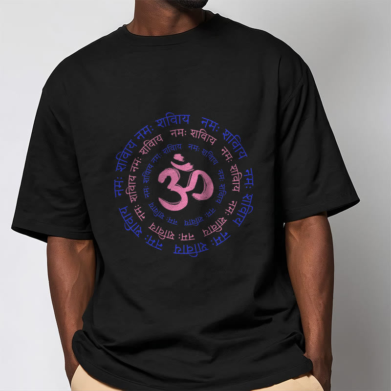 Cotton Crew Neck Sanskrit Mantra Meditation Tee