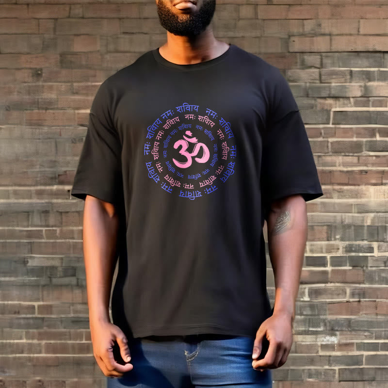 Cotton Crew Neck Sanskrit Mantra Meditation Tee