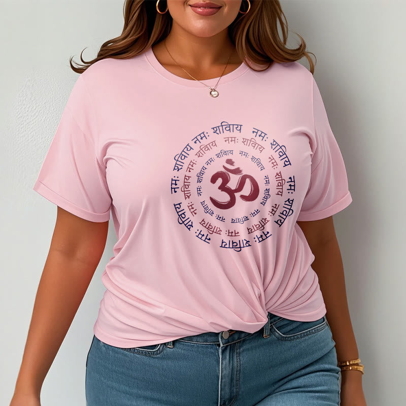Cotton Crew Neck Sanskrit Mantra Meditation Tee