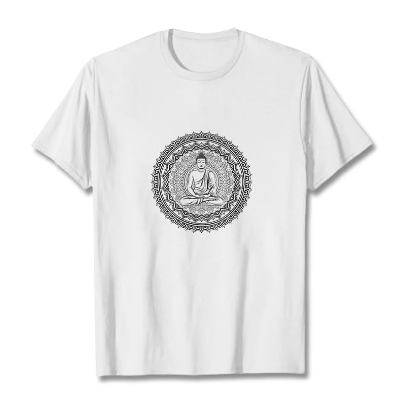 Mandala Buddha Cotton Tee T-shirt