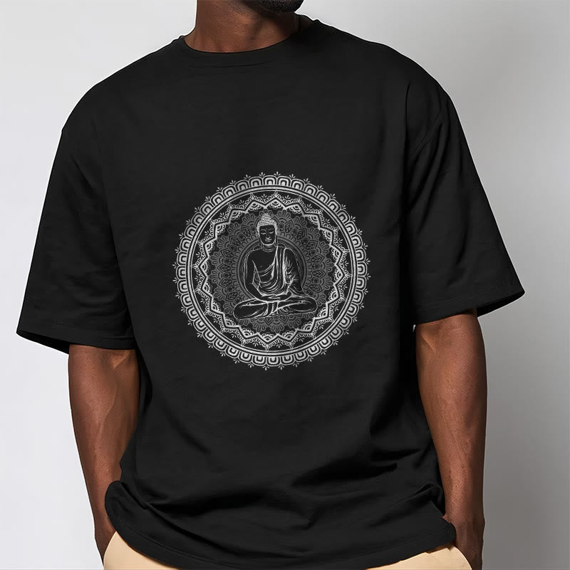 Mandala Buddha Cotton Tee T-shirt