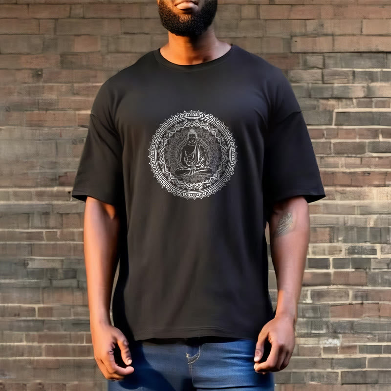 Mandala Buddha Cotton Tee T-shirt