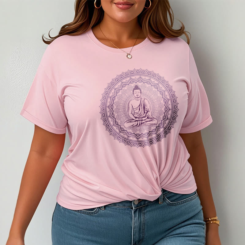 Mandala Buddha Cotton Tee T-shirt