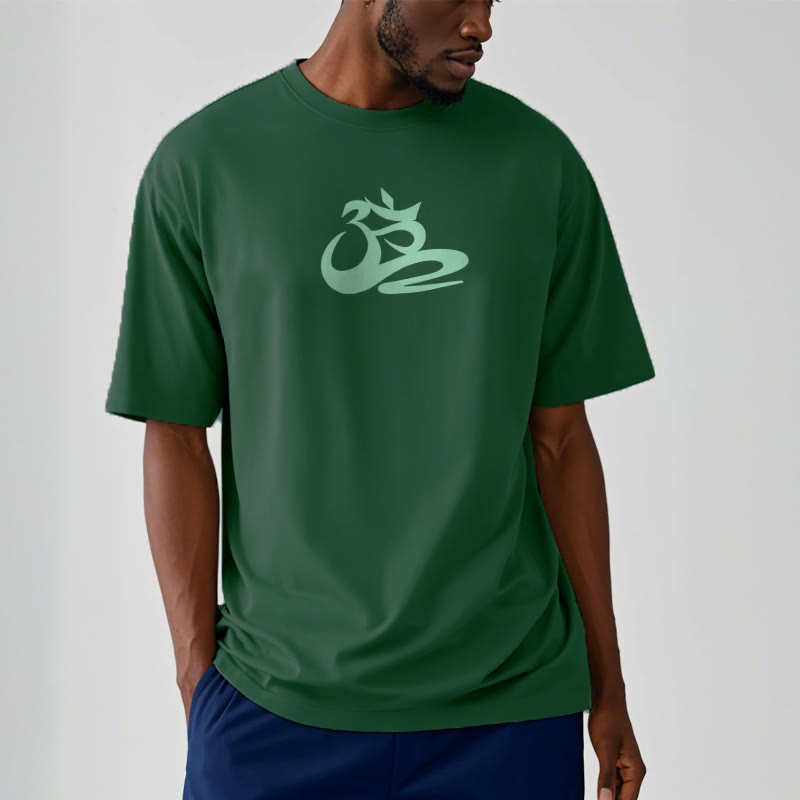 Soft Cotton Crewneck OM Graphic Meditation T-Shirt