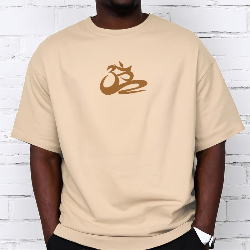 Soft Cotton Crewneck OM Graphic Meditation T-Shirt