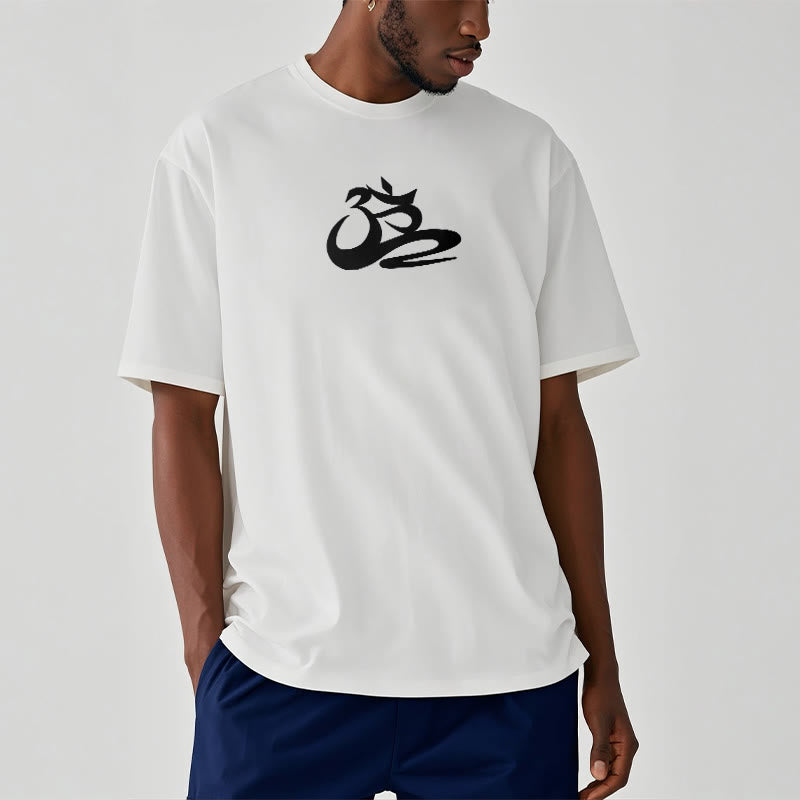 Soft Cotton Crewneck OM Graphic Meditation T-Shirt
