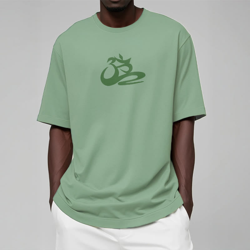 Soft Cotton Crewneck OM Graphic Meditation T-Shirt