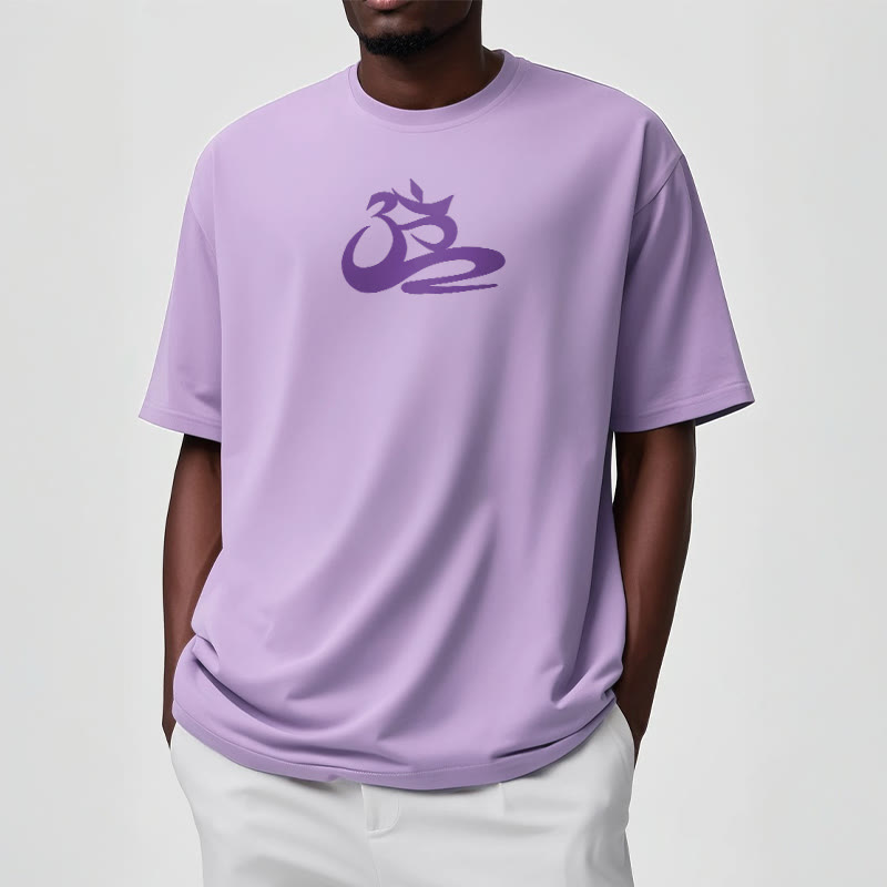 Soft Cotton Crewneck OM Graphic Meditation T-Shirt