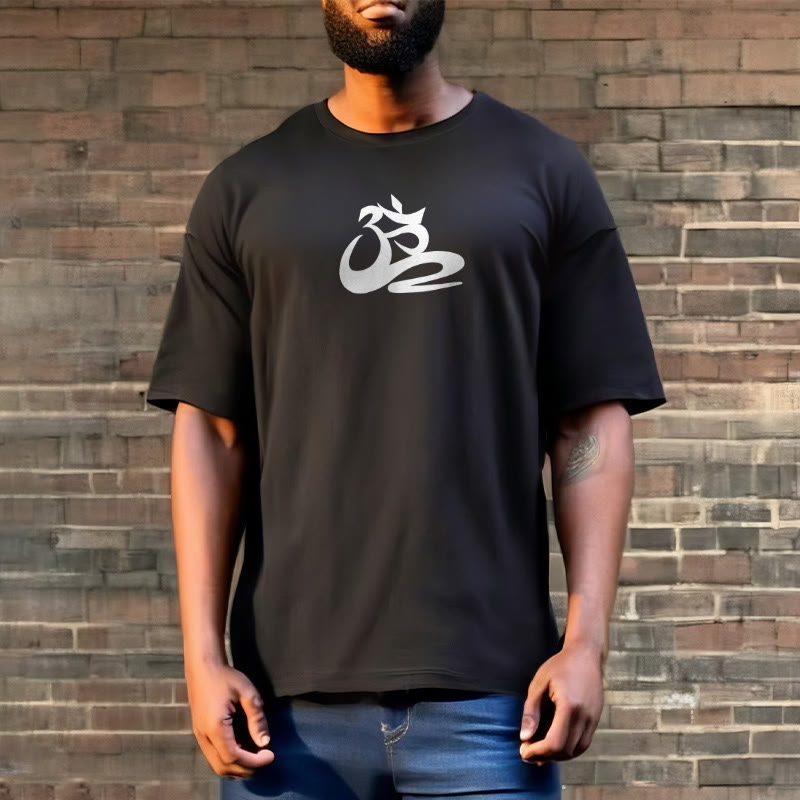 Soft Cotton Crewneck OM Graphic Meditation T-Shirt