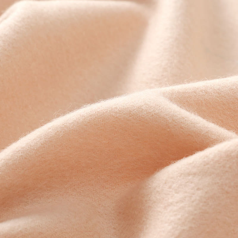 Wool Shawl Lily Embroidery Tassel Winter Cozy Travel Scarf Wrap