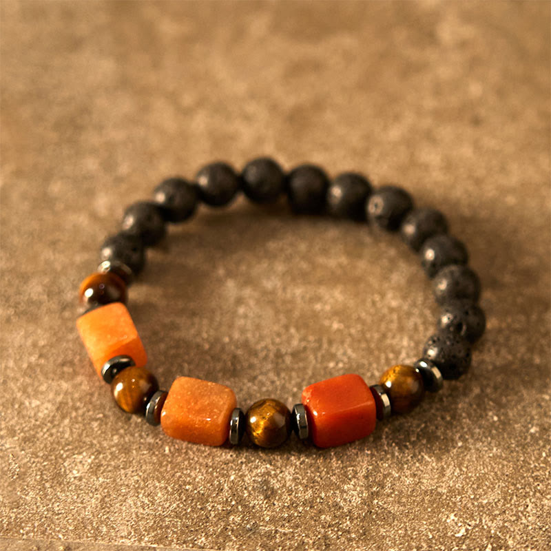 Various Crystals Lava Rock Calm Bracelet