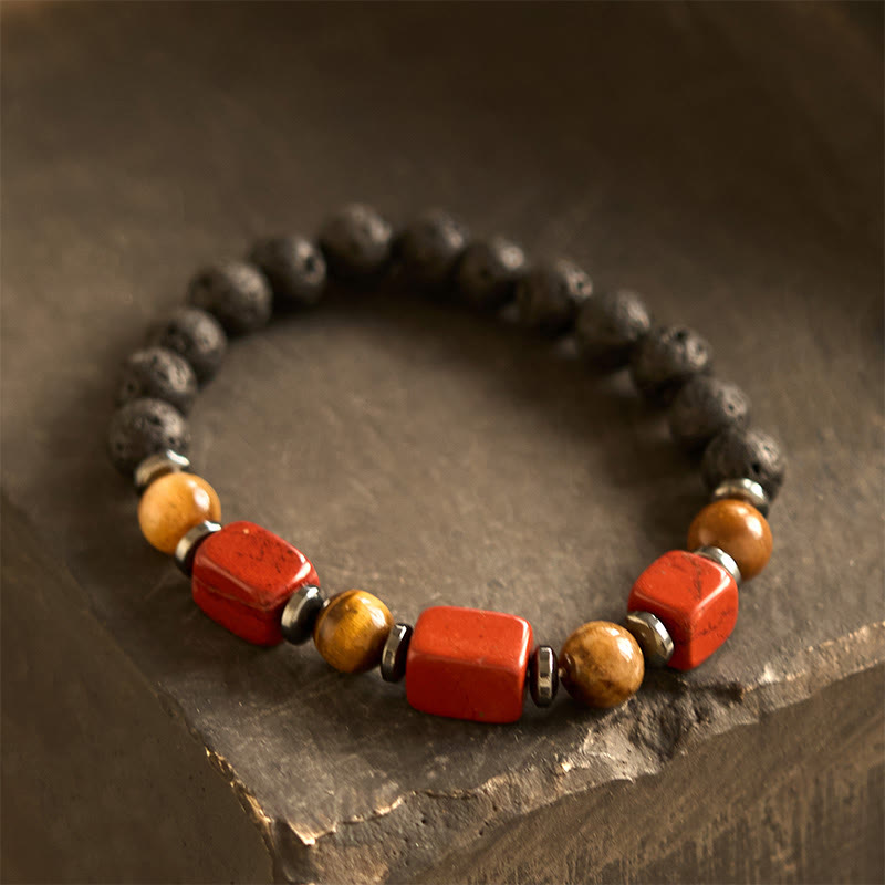 Various Crystals Lava Rock Calm Bracelet