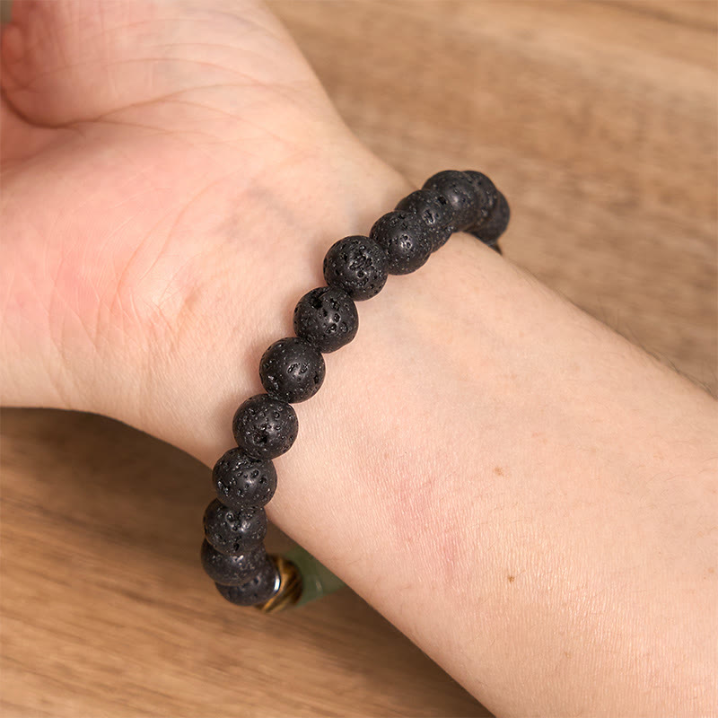 Various Crystals Lava Rock Calm Bracelet