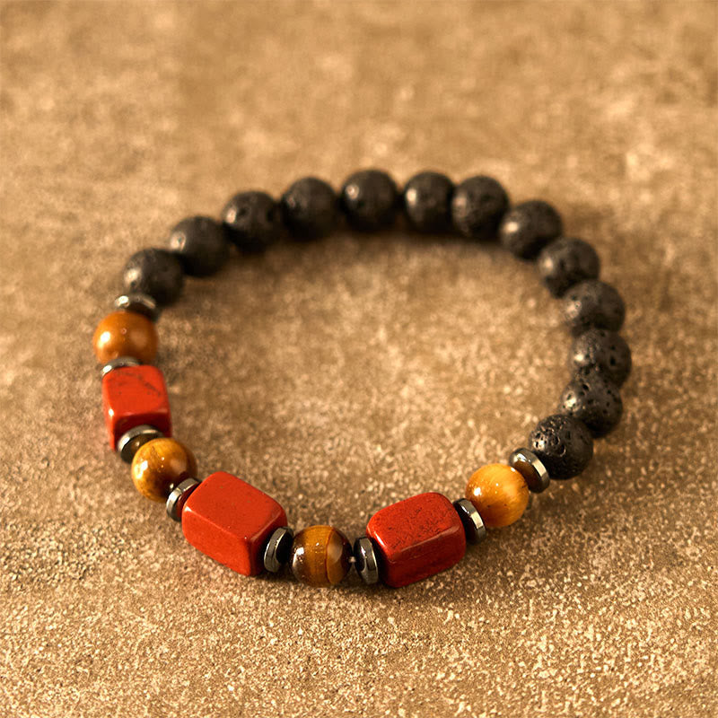 Various Crystals Lava Rock Calm Bracelet