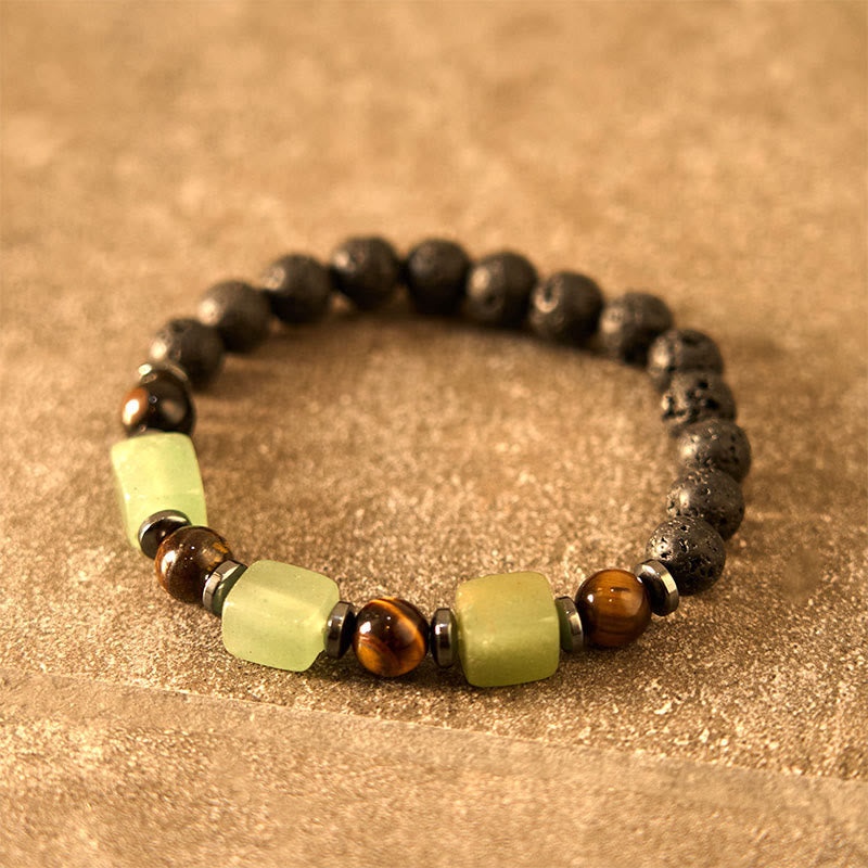 Various Crystals Lava Rock Calm Bracelet