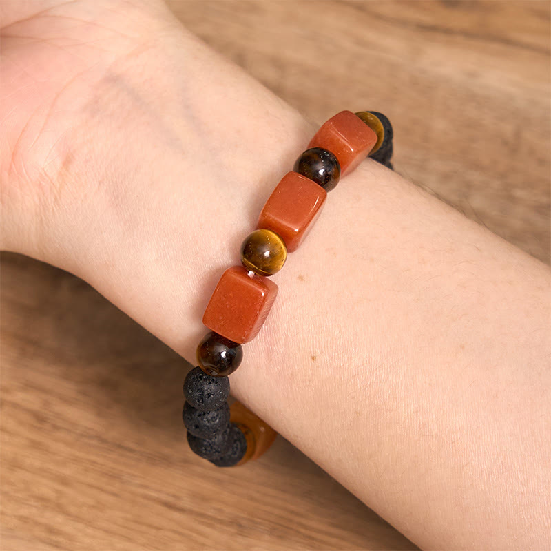 Various Crystals Lava Rock Calm Bracelet