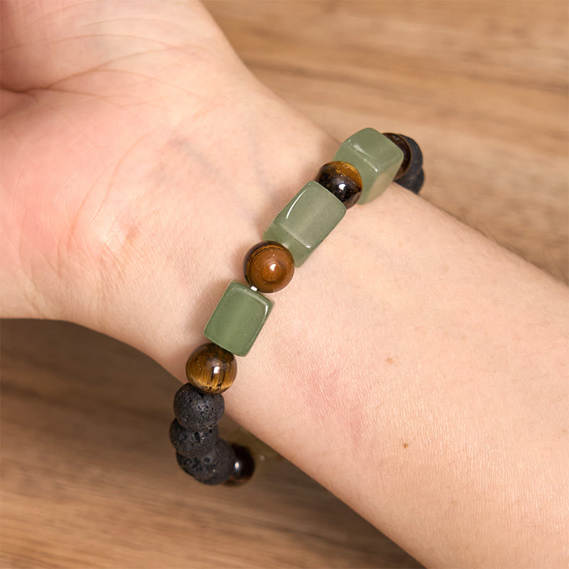 Various Crystals Lava Rock Calm Bracelet