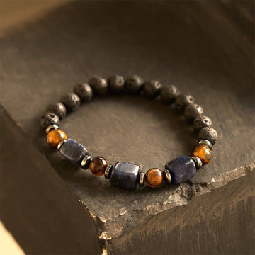 Various Crystals Lava Rock Calm Bracelet