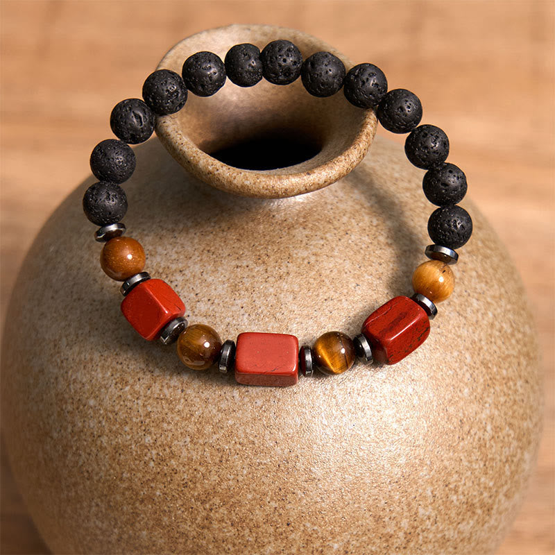 Various Crystals Lava Rock Calm Bracelet