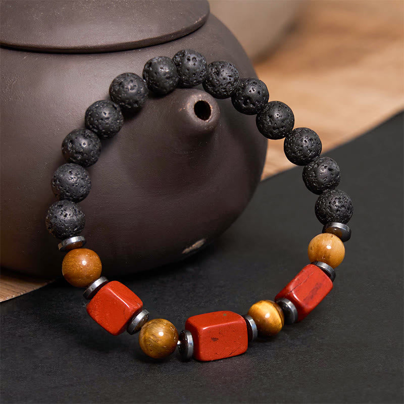 Various Crystals Lava Rock Calm Bracelet