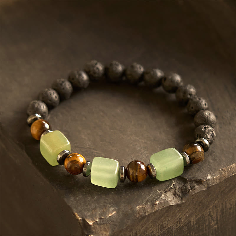 Various Crystals Lava Rock Calm Bracelet