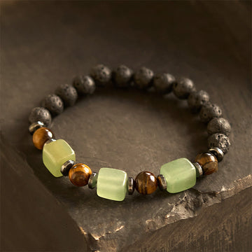 Various Crystals Lava Rock Calm Bracelet