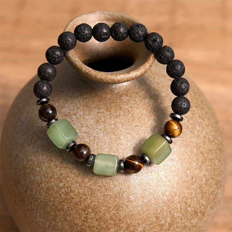 Various Crystals Lava Rock Calm Bracelet