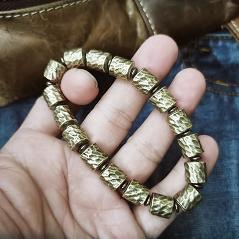 Copper Meteorite Crater Pattern Luck Bracelet