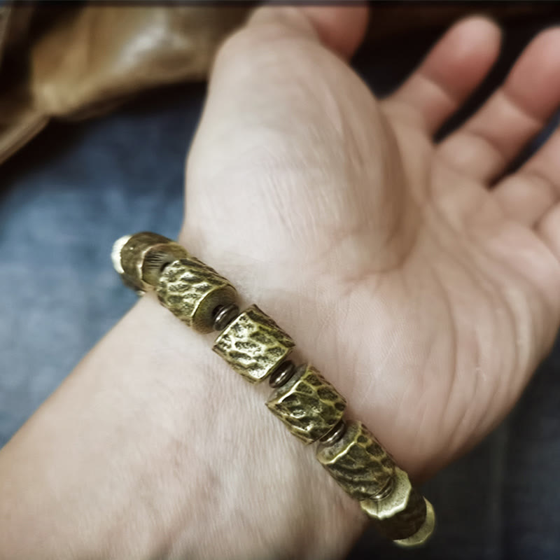 Copper Meteorite Crater Pattern Luck Bracelet