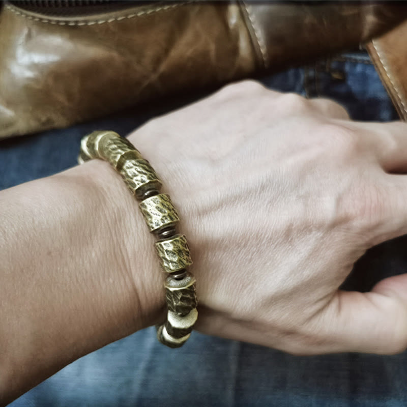 Copper Meteorite Crater Pattern Luck Bracelet