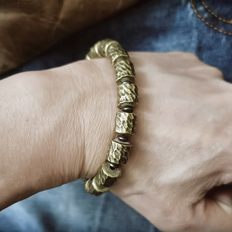Copper Meteorite Crater Pattern Luck Bracelet