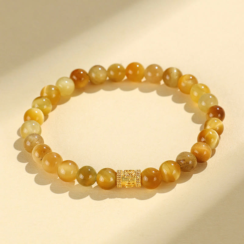 Tiger Eye Fu Character Bamboo Koi Fish Lotus Om Mani Padme Hum Protection Bracelet