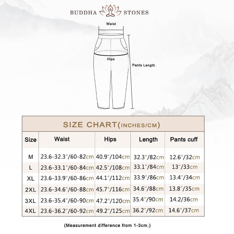 Vintage Embroidery Elastic Waist Capri Harem Pants With Pockets