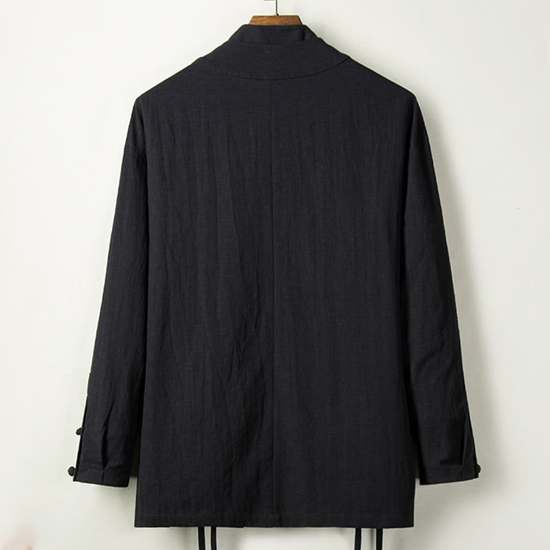 Fall Chinese Hanfu Cotton Linen Men Jacket Clothing