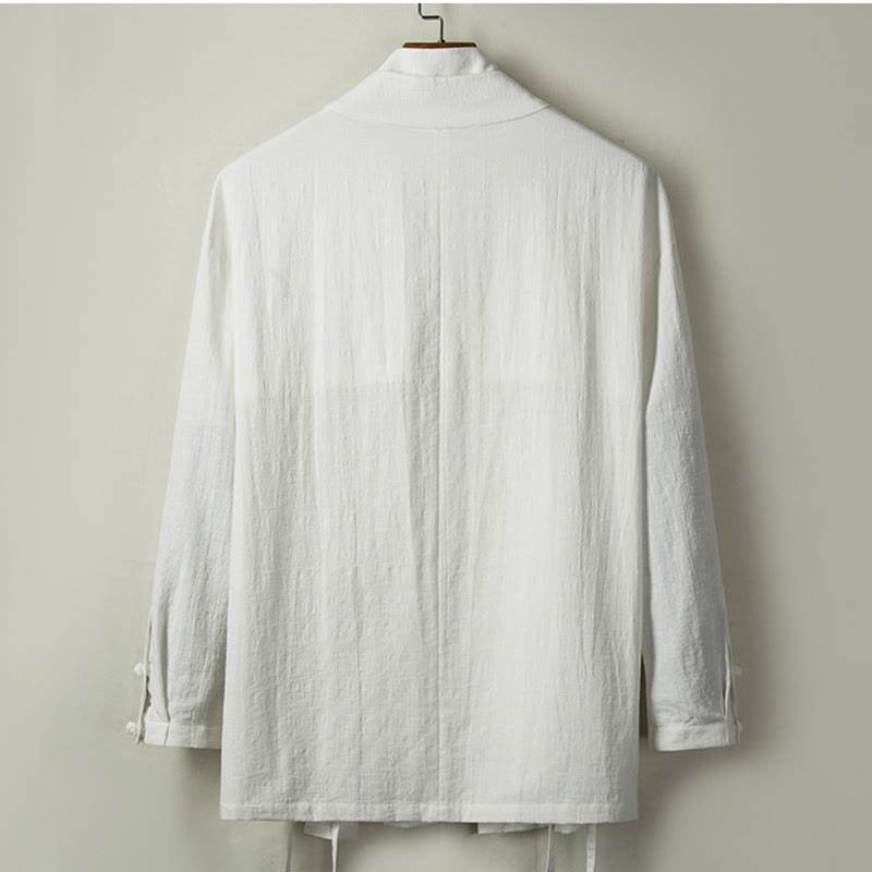 Fall Chinese Hanfu Cotton Linen Men Jacket Clothing