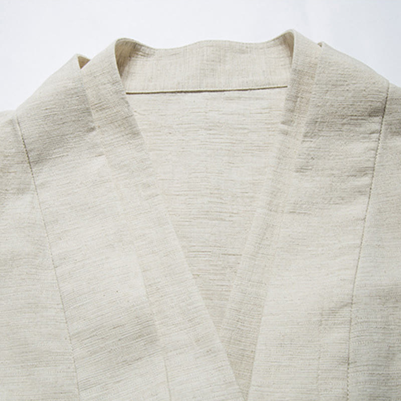 Fall Chinese Hanfu Cotton Linen Men Jacket Clothing